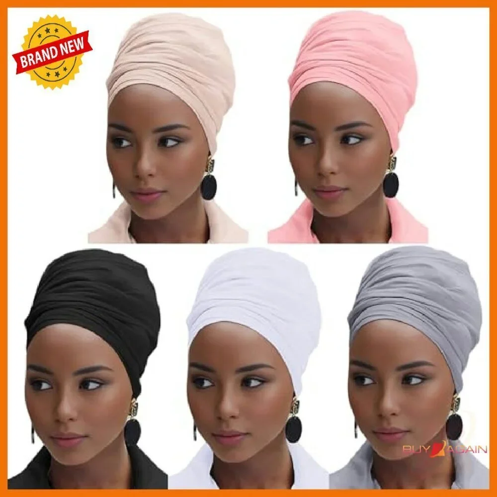 Soft Breathable Head Wraps 32x71 Inches Stretchy Polyester Hair Accessories